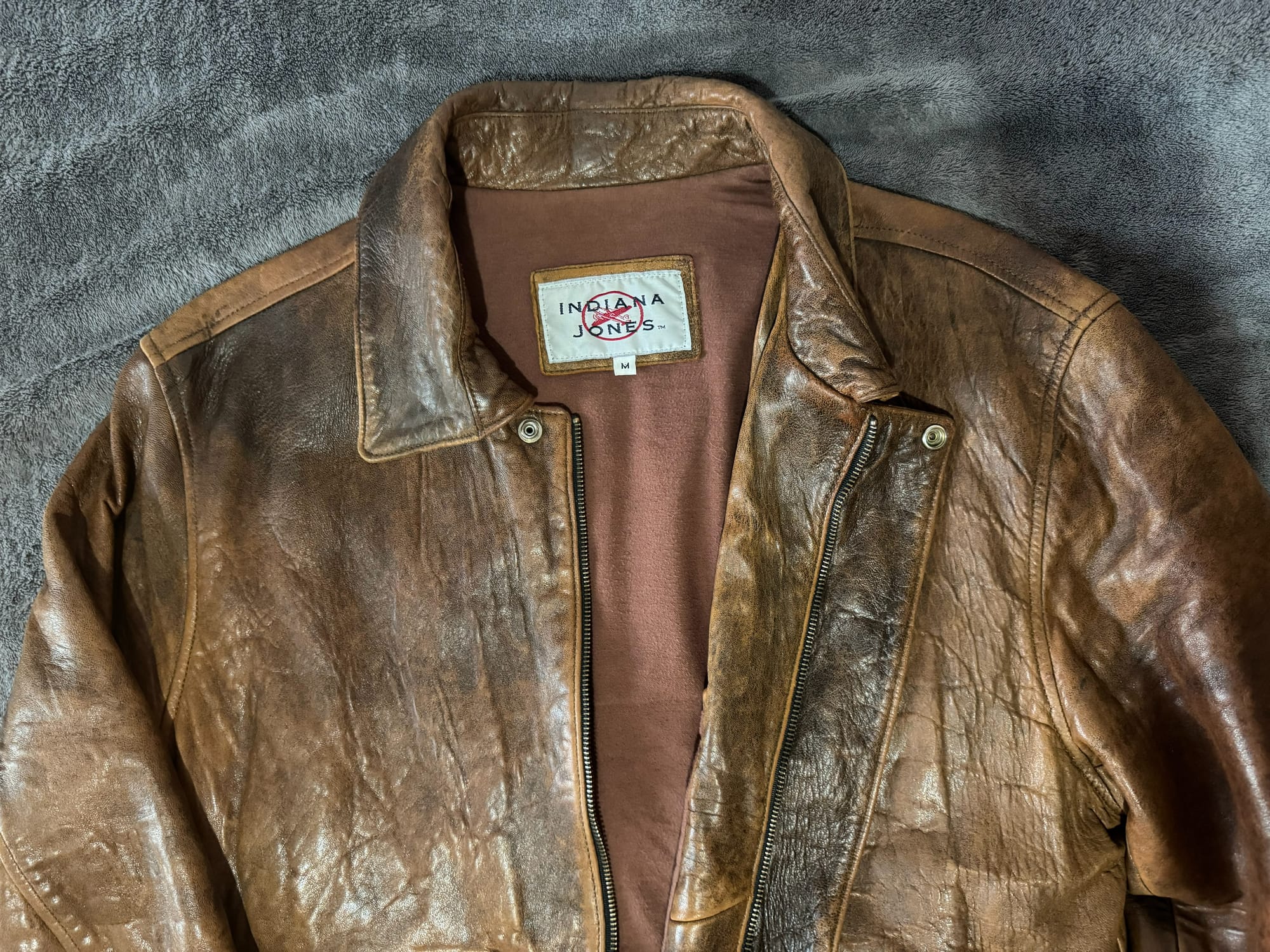 Indiana Jones labeled leather jacket in size M