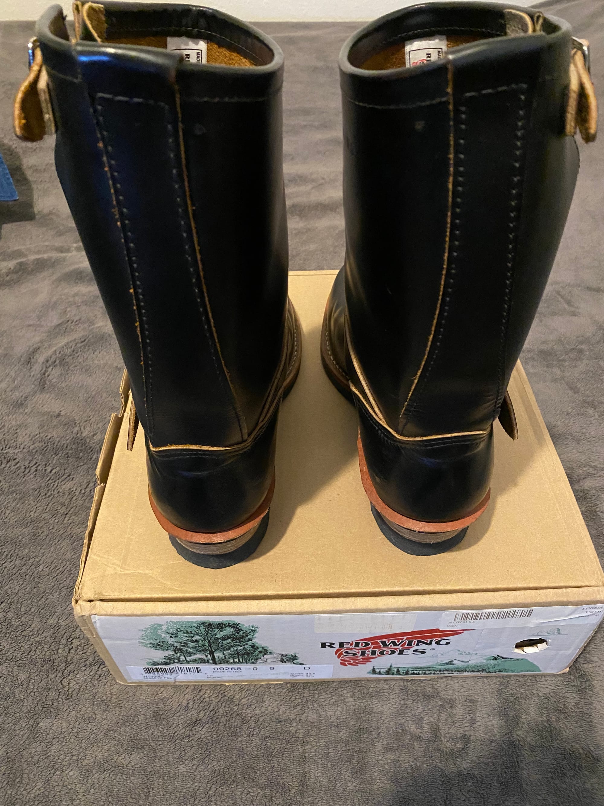 Red Wing Heritage 9268 Engineer Boots in Black Klondike Leather From Behind
