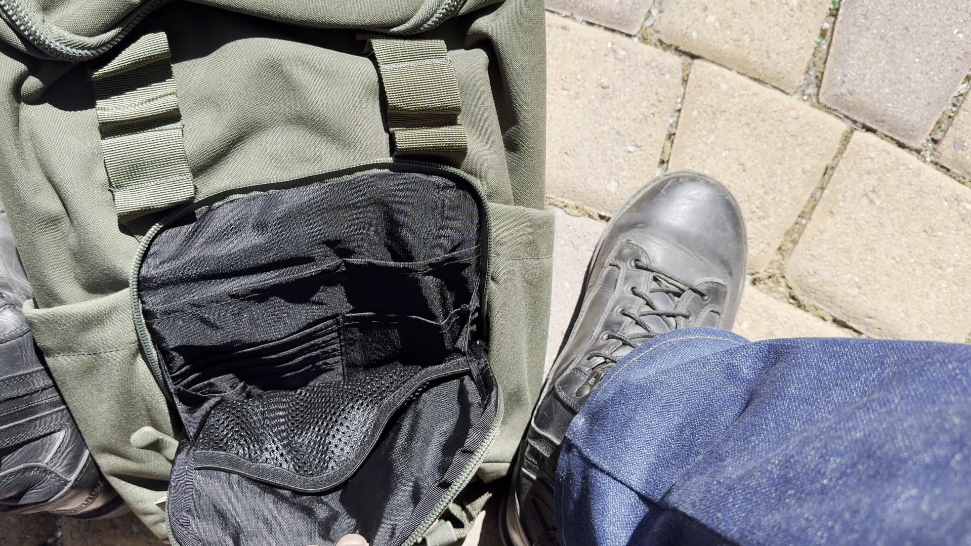 KNKG Core Mini 13L Backpack with front organizational section open