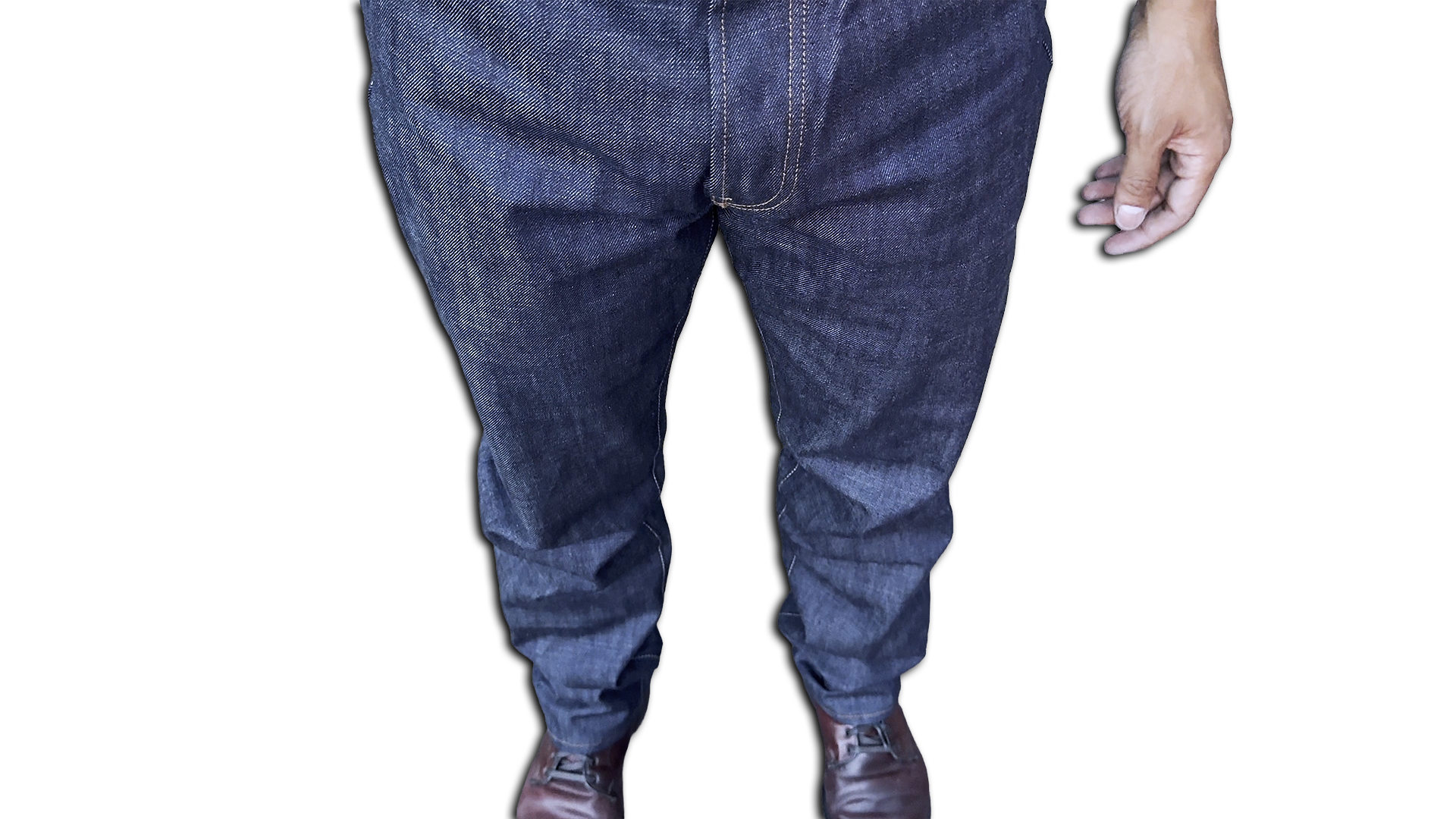 Weirloom jeans with a pair of shell cordovan boots underneath