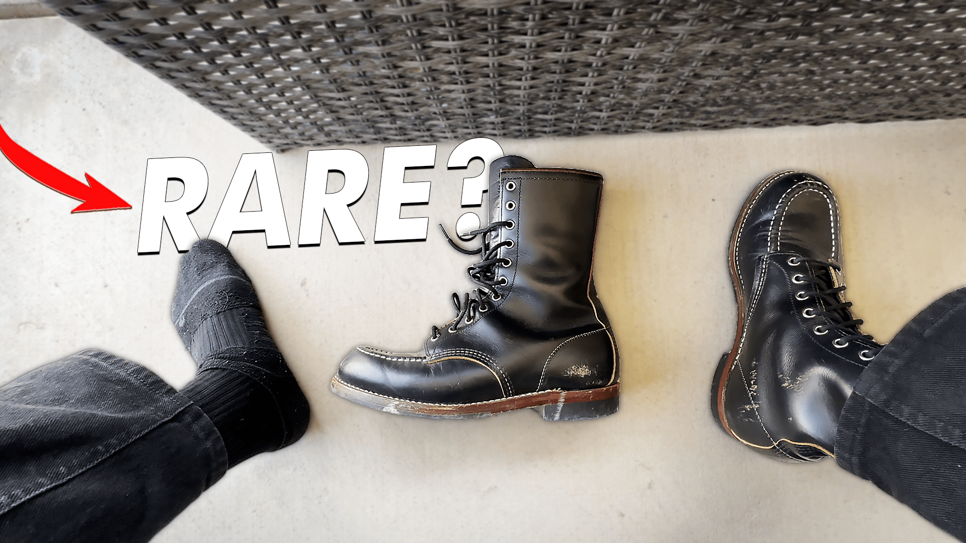 A pair of rare 2015 Huntsman boots by Red Wing in black klondike leather