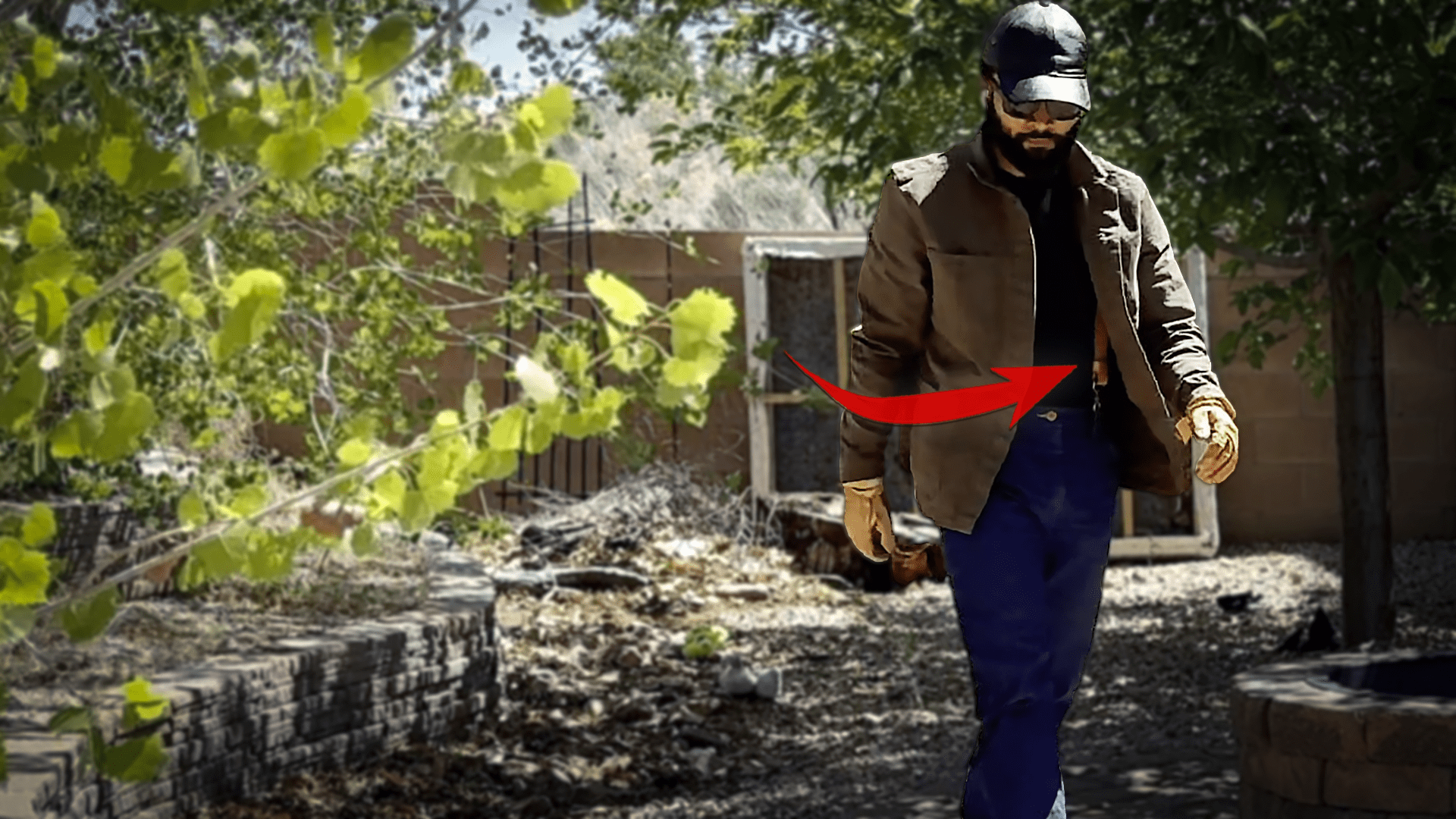 Leather suspenders from Context Clothing underneath a Barbour chore coat
