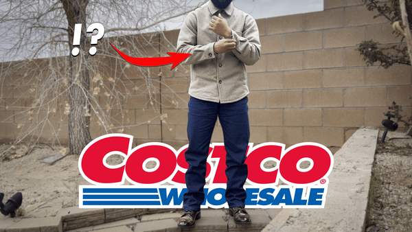 Cuffing the sleeve of the Banana Republic Heritage shirt jacket from Costco