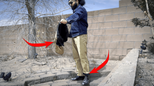 Turning a pair of CAT fleece-lined pants inside out while wearing another pair