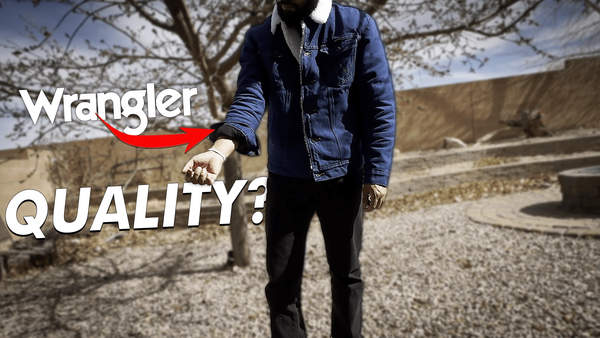 Wearing a Wrangler sherpa jacket with one sleeve rolled up